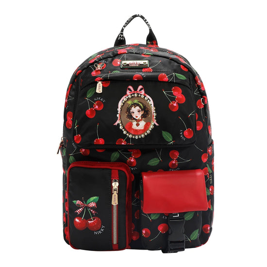 MOCHILA DE MODA MULTIBOLSILLOS (CHERRY LIPS-BLACK)-0