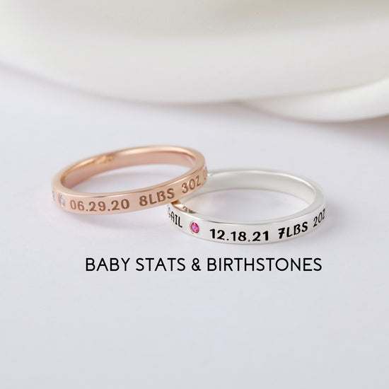 Anillo Nueva Mamá | Regalo Primera Vez Madre | Anillo con Nombre de Bebé